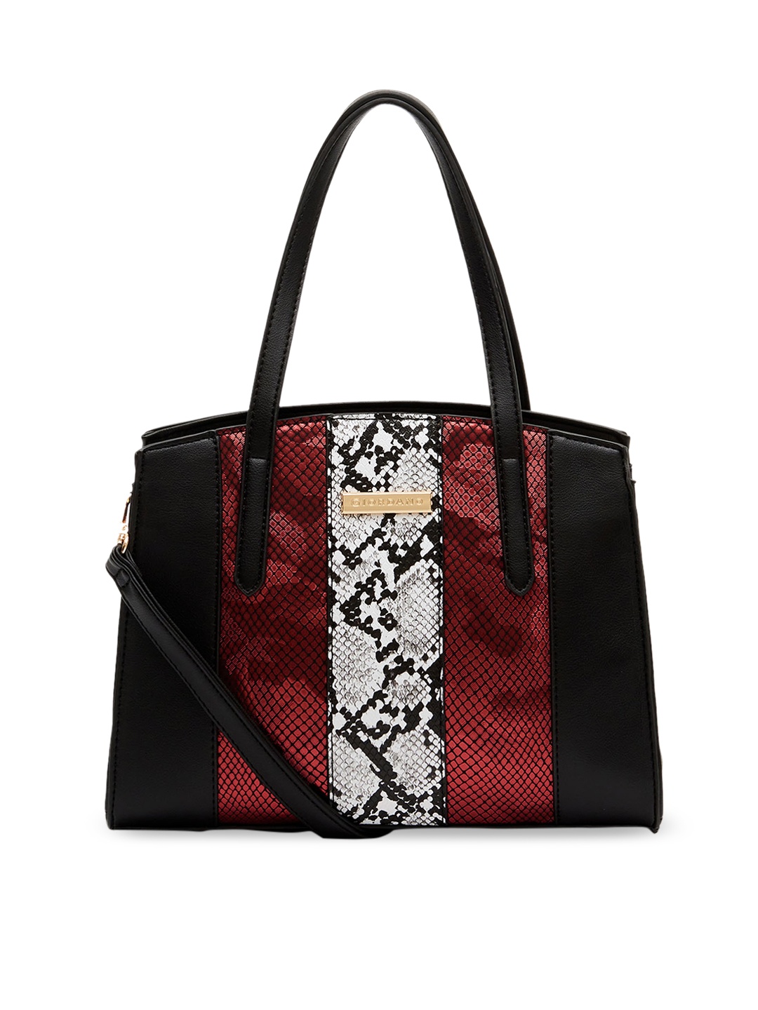 

GIORDANO Black & Maroon Printed Shoulder Bag