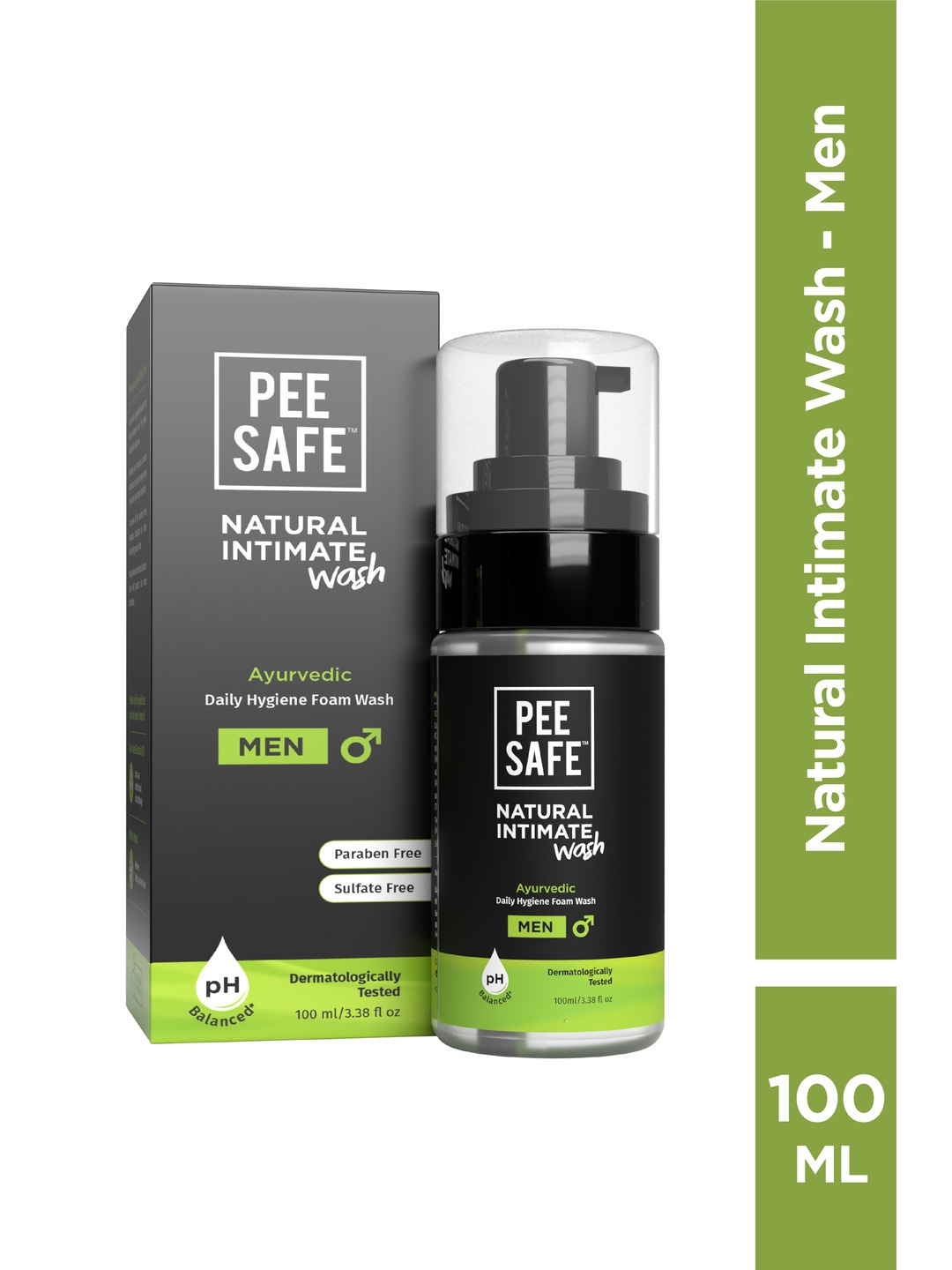 

Pee Safe Men Natural Intimate Wash with Ayurveda Extracts - 100 ml, Black