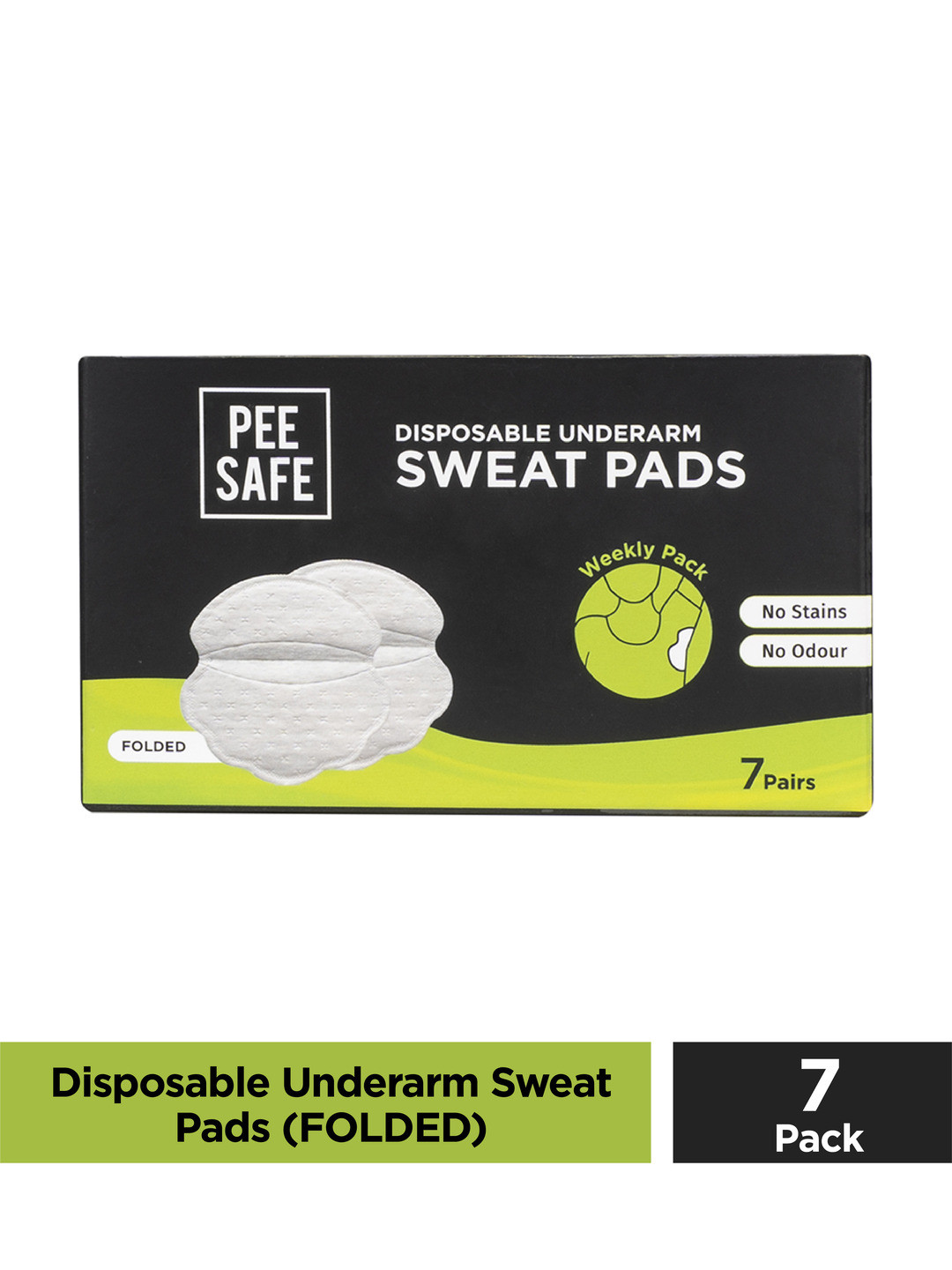 

PEESAFE Stain Proof Sweat Pads for Underarms - 7 Pairs, White