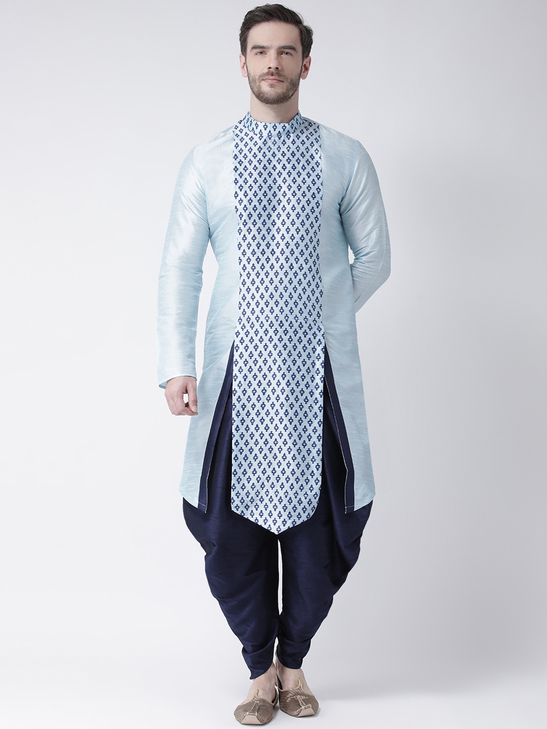 

DEYANN Men Blue & Navy Blue Printed Kurta with Patiala
