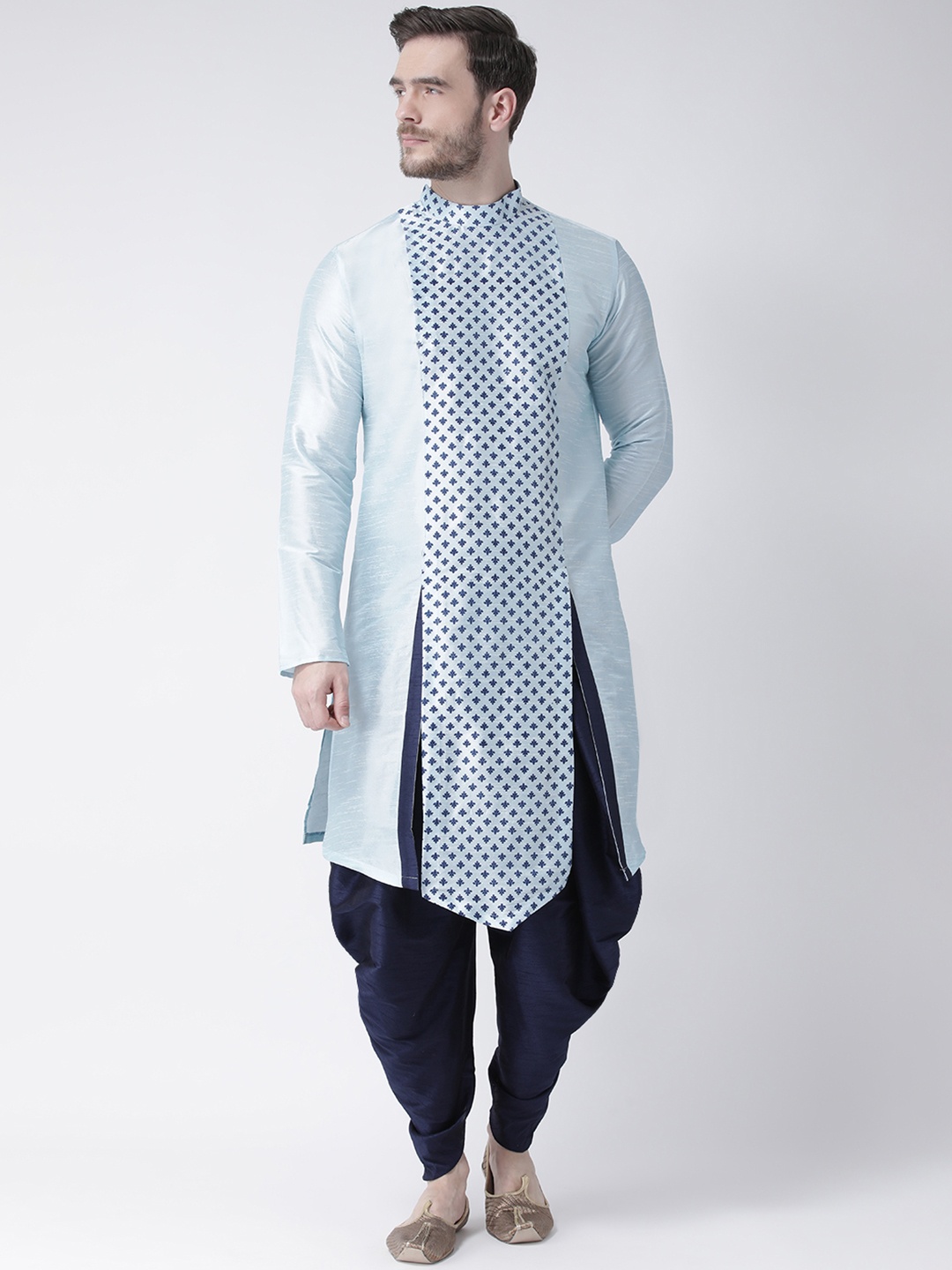 

DEYANN Men Blue & Navy Blue Printed Kurta with Patiala