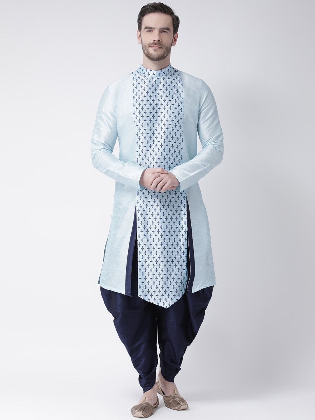 

DEYANN Men Blue & Navy Blue Printed Kurta with Patiala