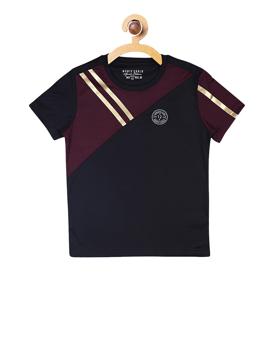 

Monte Carlo Boys Maroon Colourblocked Round Neck T-shirt