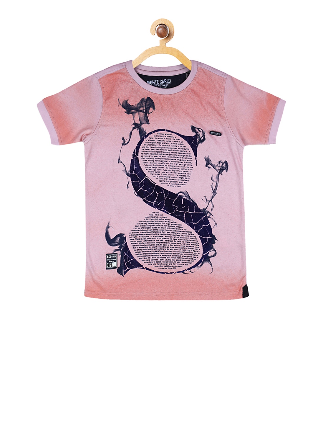 

Monte Carlo Boys Pink Printed Round Neck T-shirt