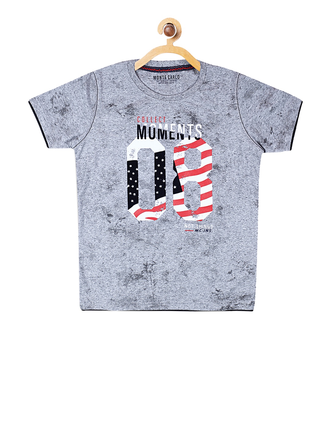 

Monte Carlo Boys Grey Printed Round Neck T-shirt