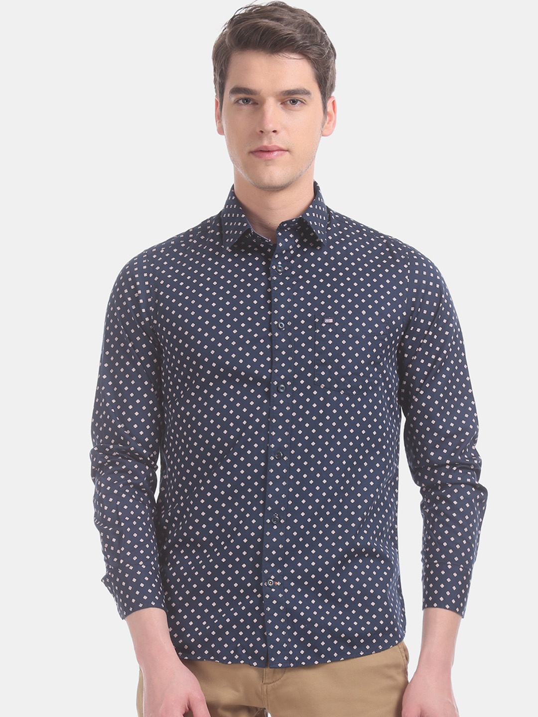 

Arrow Sport Men Navy Blue Slim Fit Printed Casual Shirt