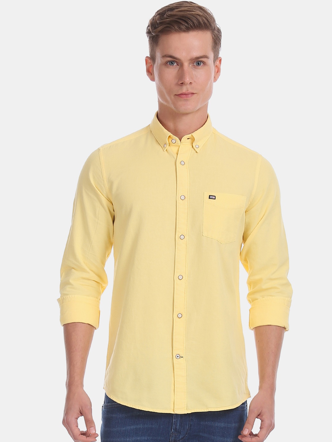 

Arrow Sport Men Yellow Slim Fit Solid Casual Shirt
