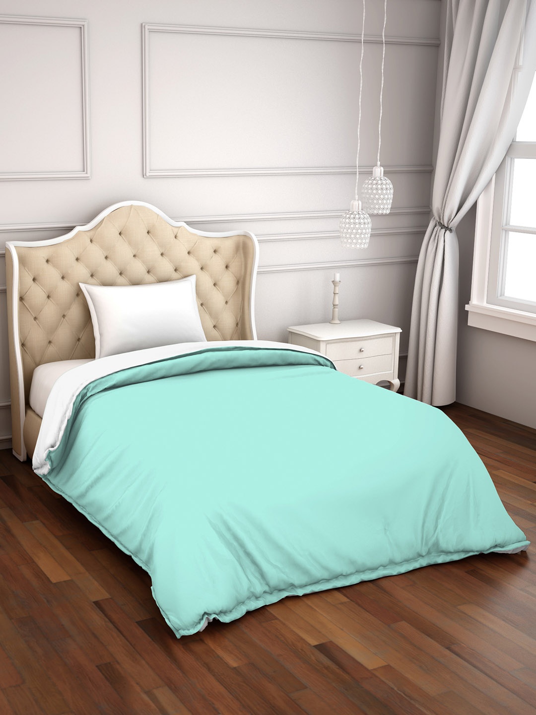 

SPACES Sea Green Solid Hygro AC Room 300 GSM Single Bed Comforter