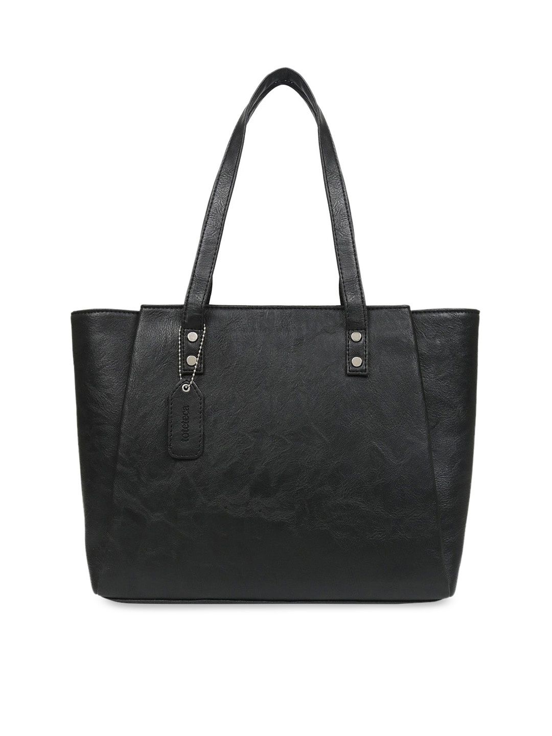 

Toteteca Women Black Textured Shoulder Bag