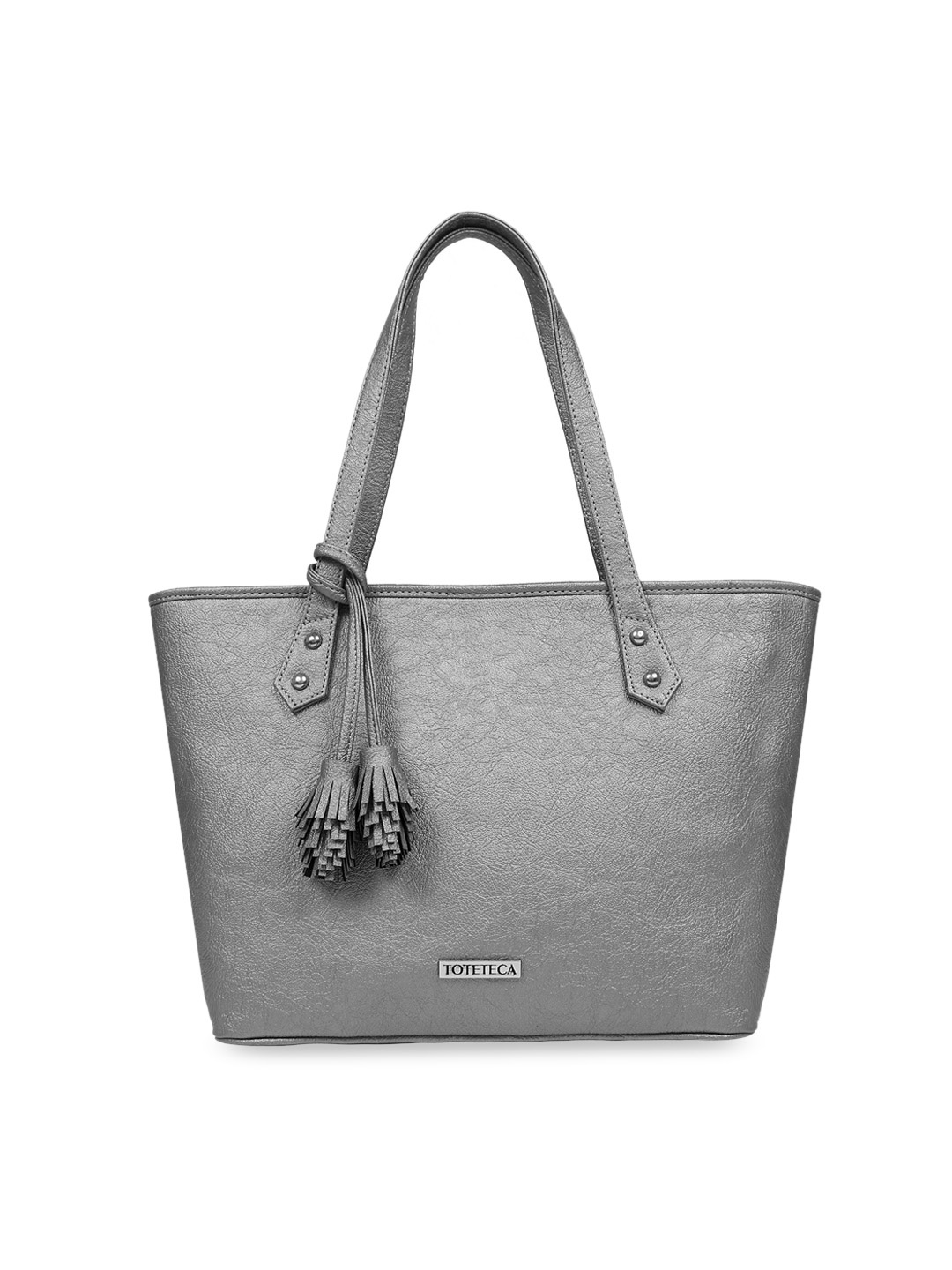 

Toteteca Women Silver-Toned Textured Shoulder Bag