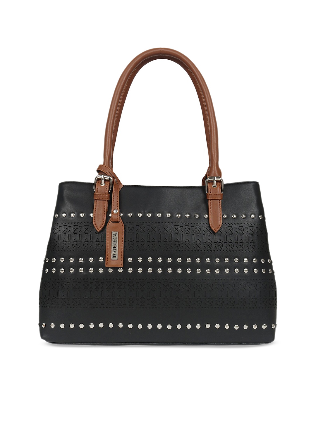 

Toteteca Black Embellished Handheld Bag
