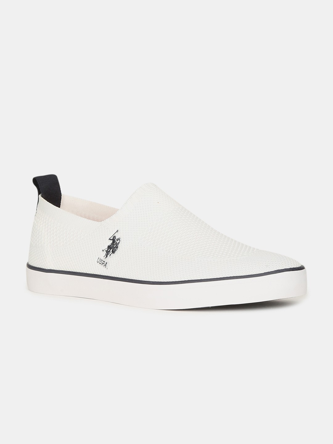 

U.S. Polo Assn. Men Off-White Woven Design Octavia Slip-On Sneakers