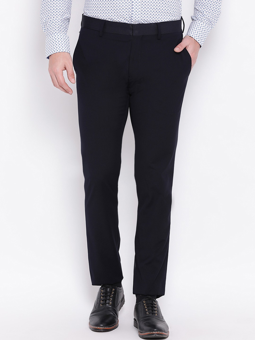 

Antony Morato Men Blue Regular Fit Solid Formal Trousers