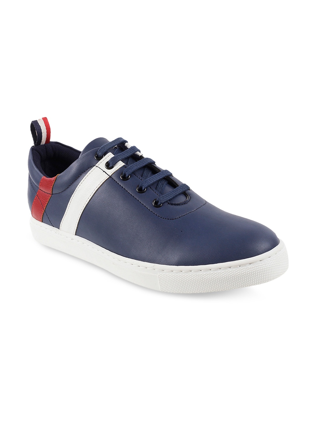 

Mochi Men Navy Blue & White Striped Sneakers