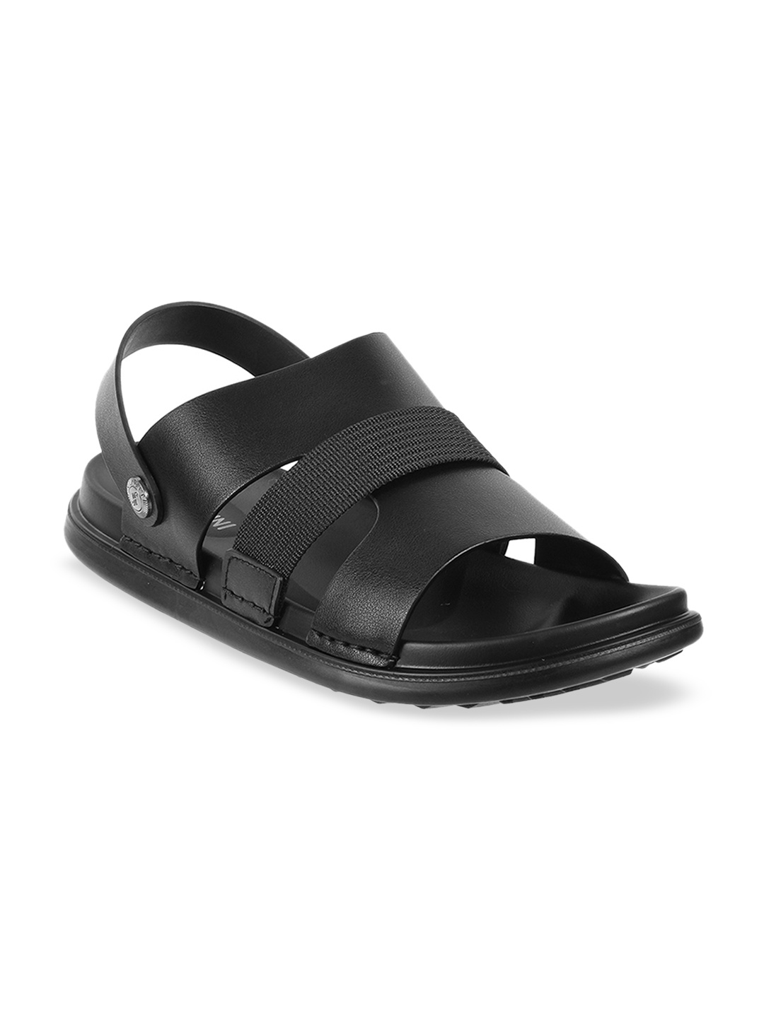 

Mochi Men Black Leather Comfort Sandals