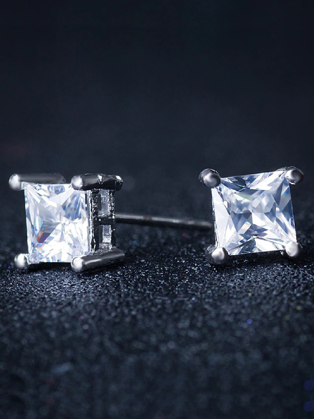 

OOMPH Silver-Toned Square Studs