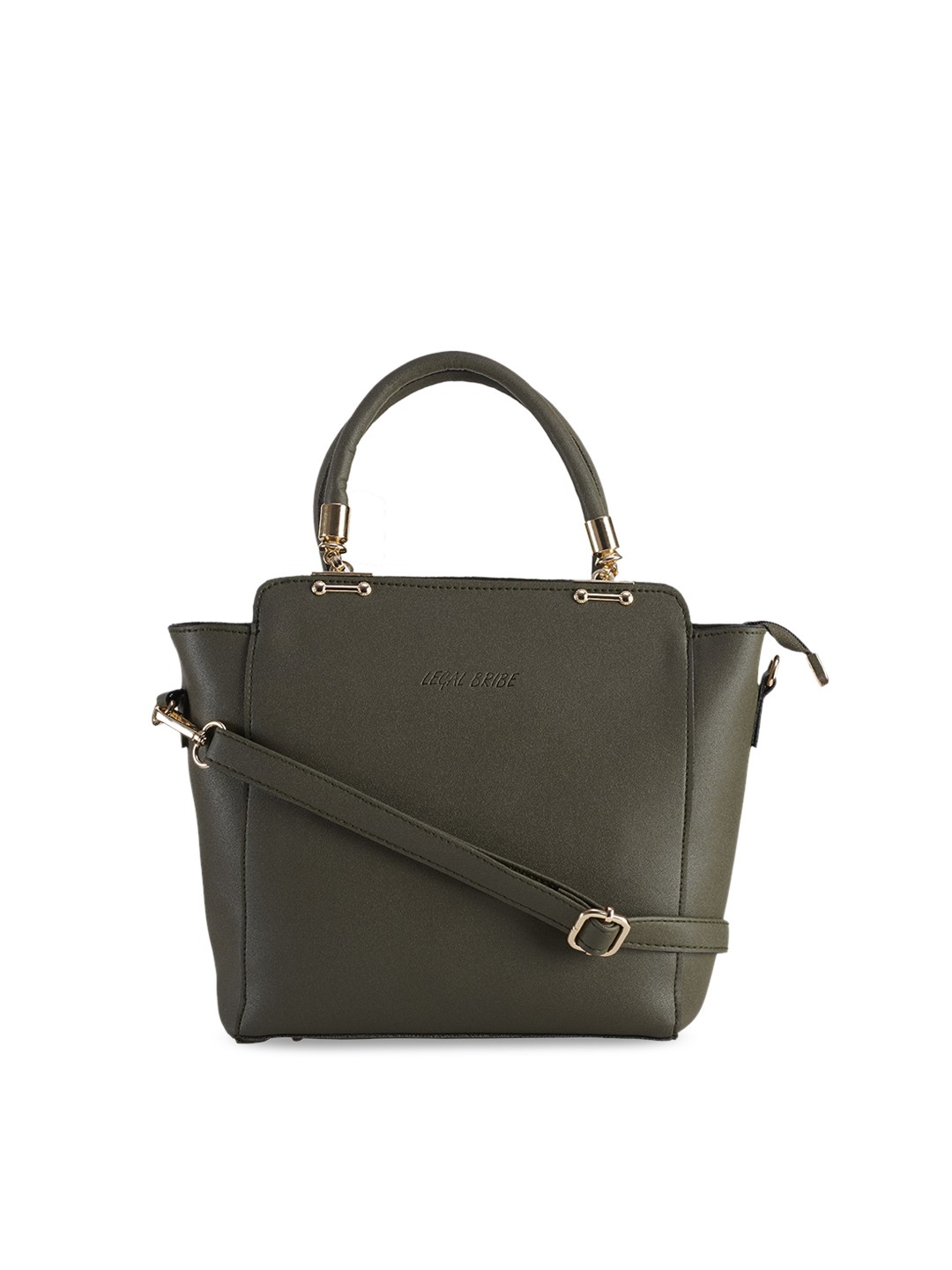 

LEGAL BRIBE Olive Green Solid Handheld Bag