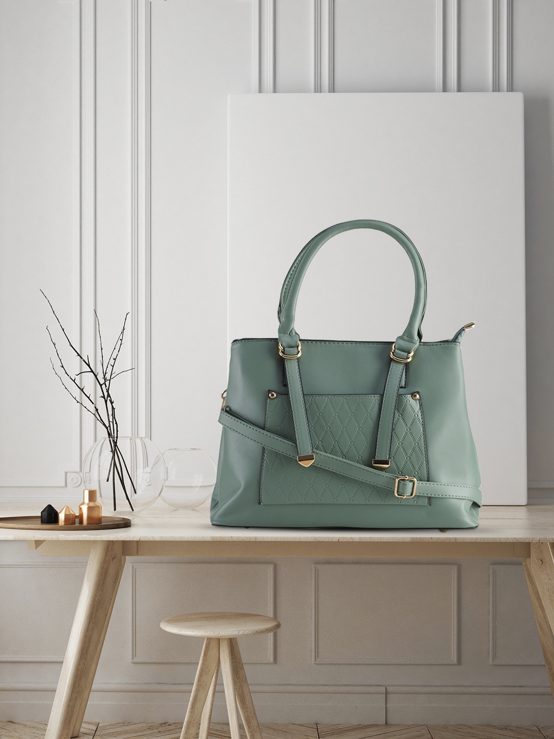 

LEGAL BRIBE Sea Green Solid Handheld Bag