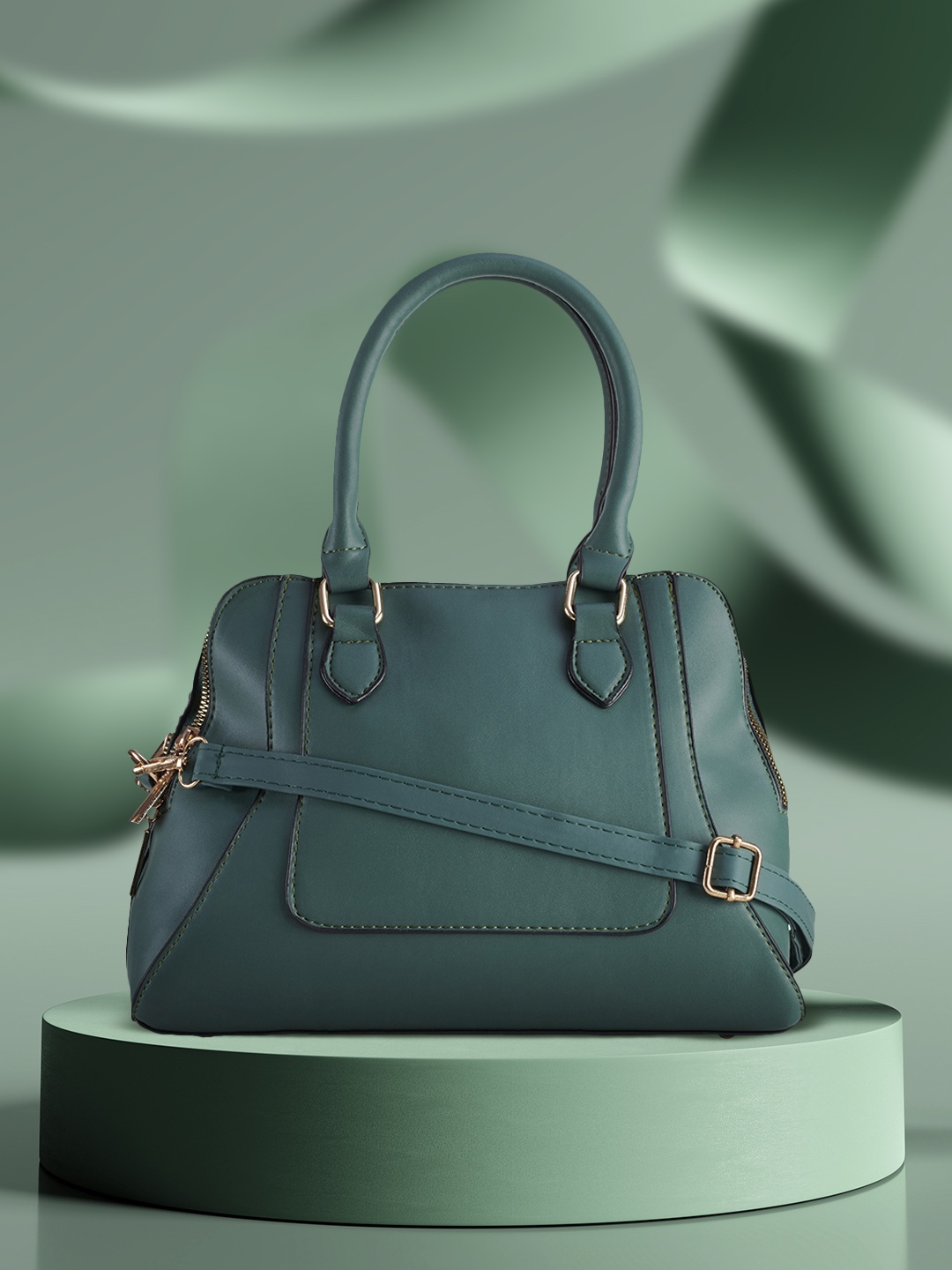 

LEGAL BRIBE Green Solid Handbag