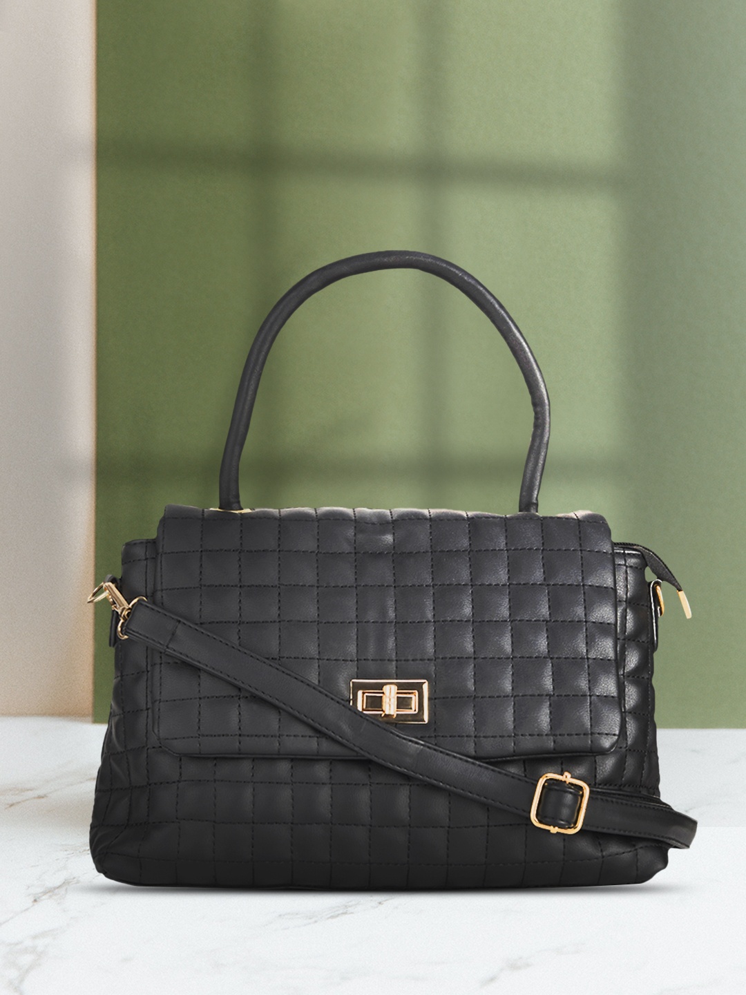 

LEGAL BRIBE Black Quilted Handbag