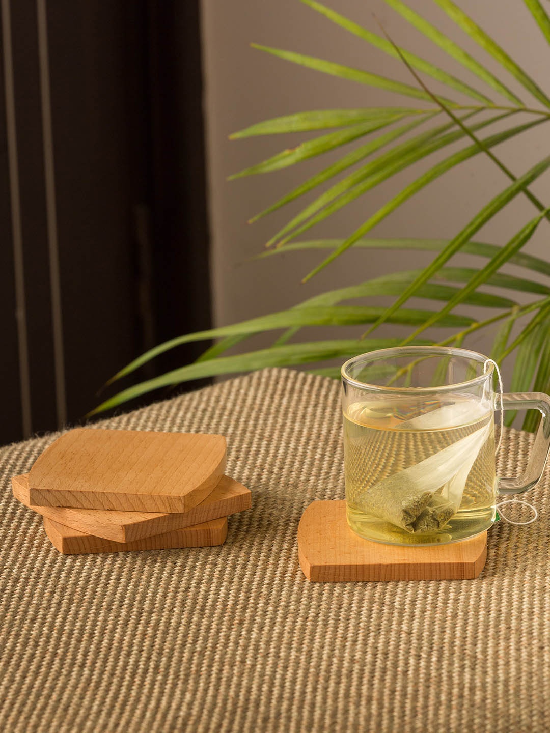 

ExclusiveLane Set Of 4 Brown Textured Handcrafted Coasters