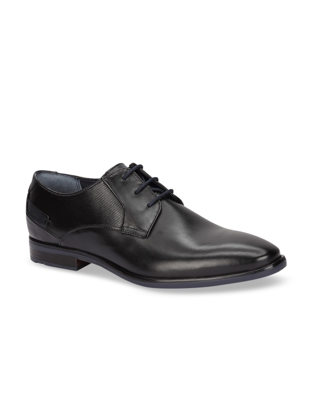 

Ruosh Men Black Solid Leather Formal Derbys