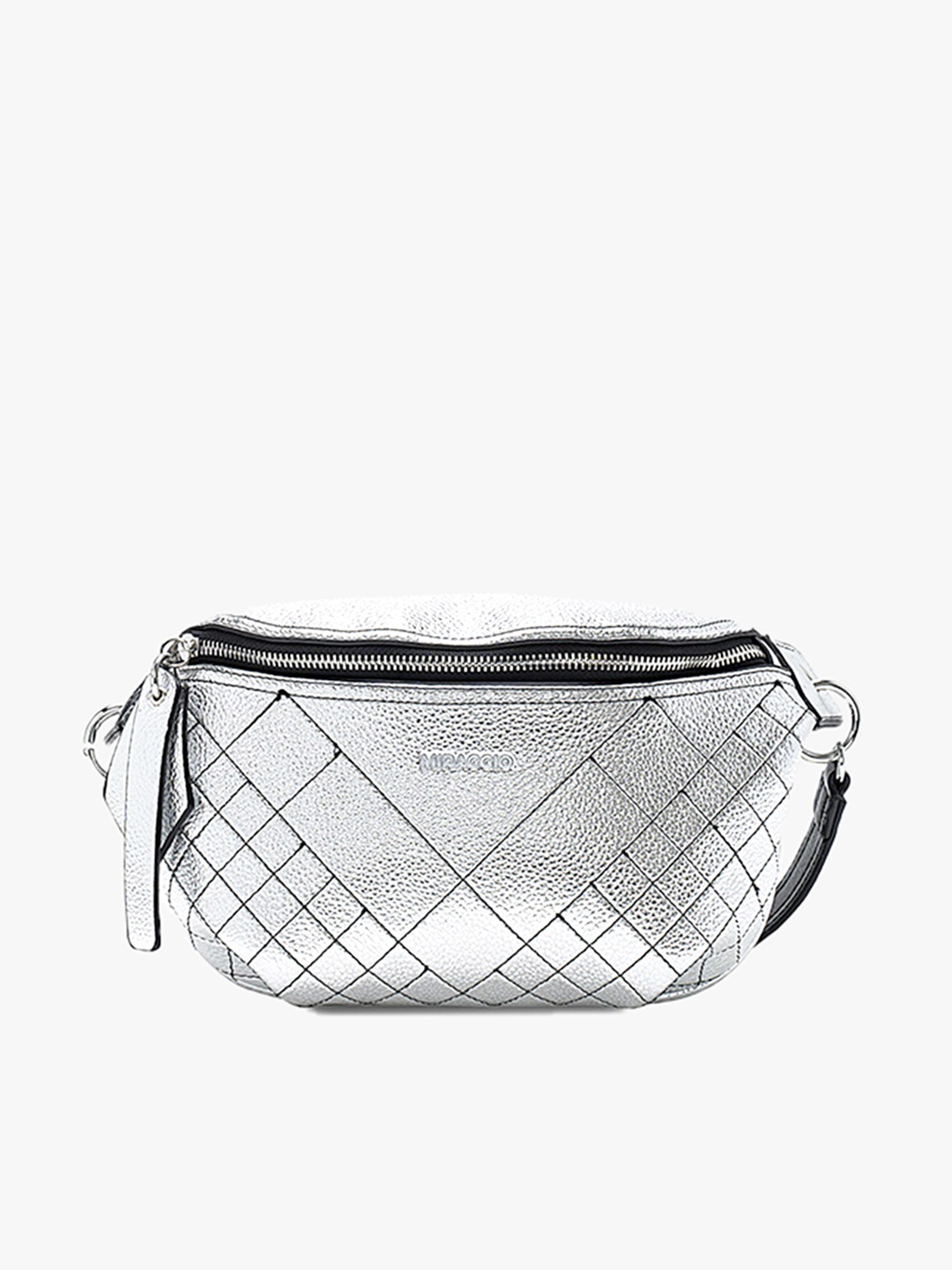 

Miraggio Women Silver Textured Crossbody Fanny Pack
