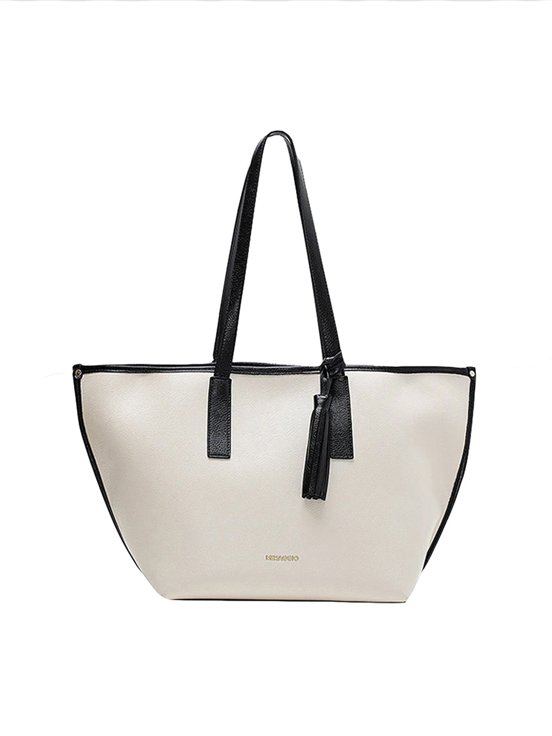 

MIRAGGIO White & Black Solid Tasselled Bag