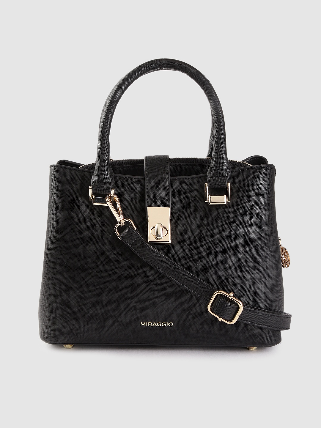 

MIRAGGIO Black Solid Satchel