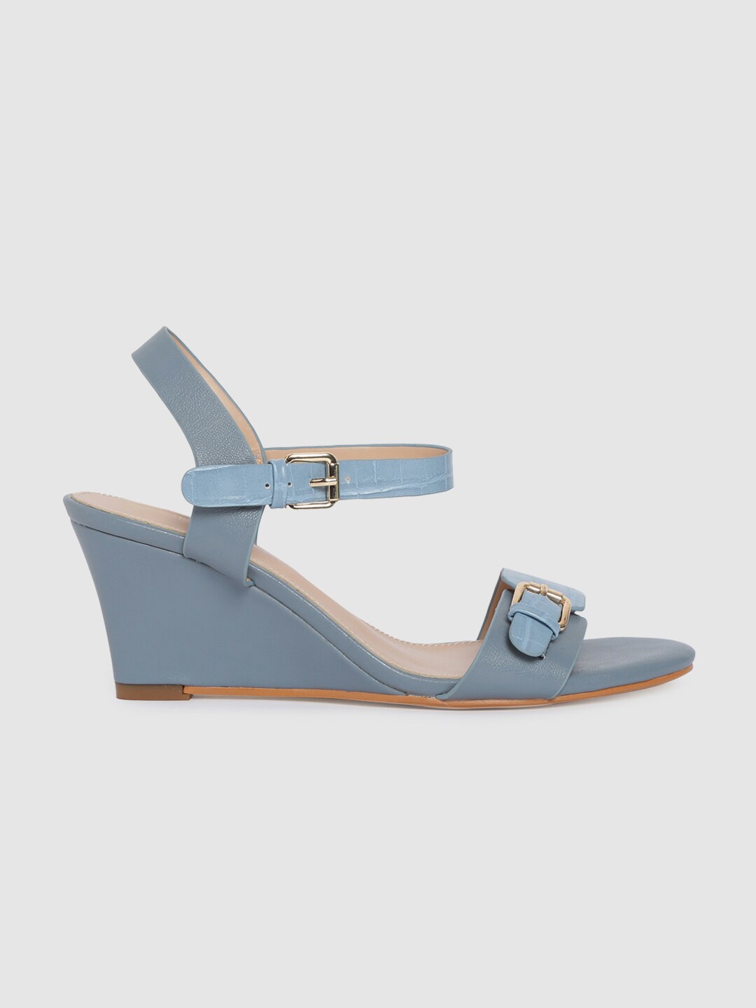 

Mast & Harbour Women Blue Solid Open Toe Heels