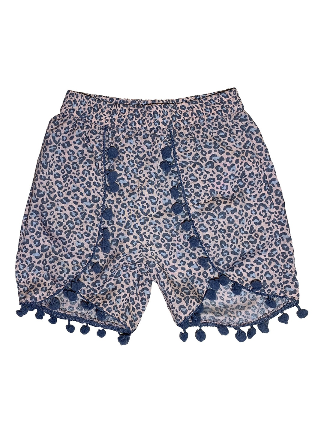 

KiddoPanti Girls Peach-Coloured Printed Regular Fit Regular Shorts