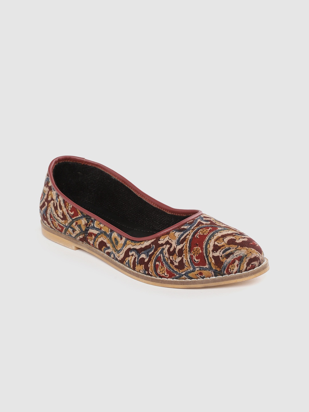 

Ekta Women Multicoloured Kalamakri Print Handcrafted Ballerinas, Multi