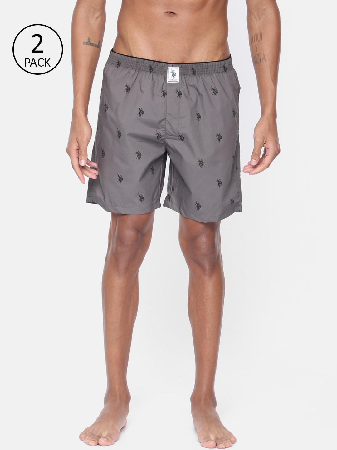 

U.S. Polo Assn. Men Pack of 2 Dark Grey Printed Boxers 10247999