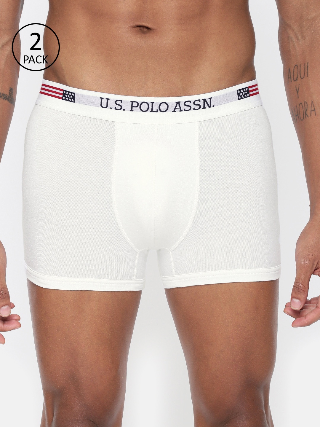 

U.S. Polo Assn. Men Pack Of 2 White Solid Trunks