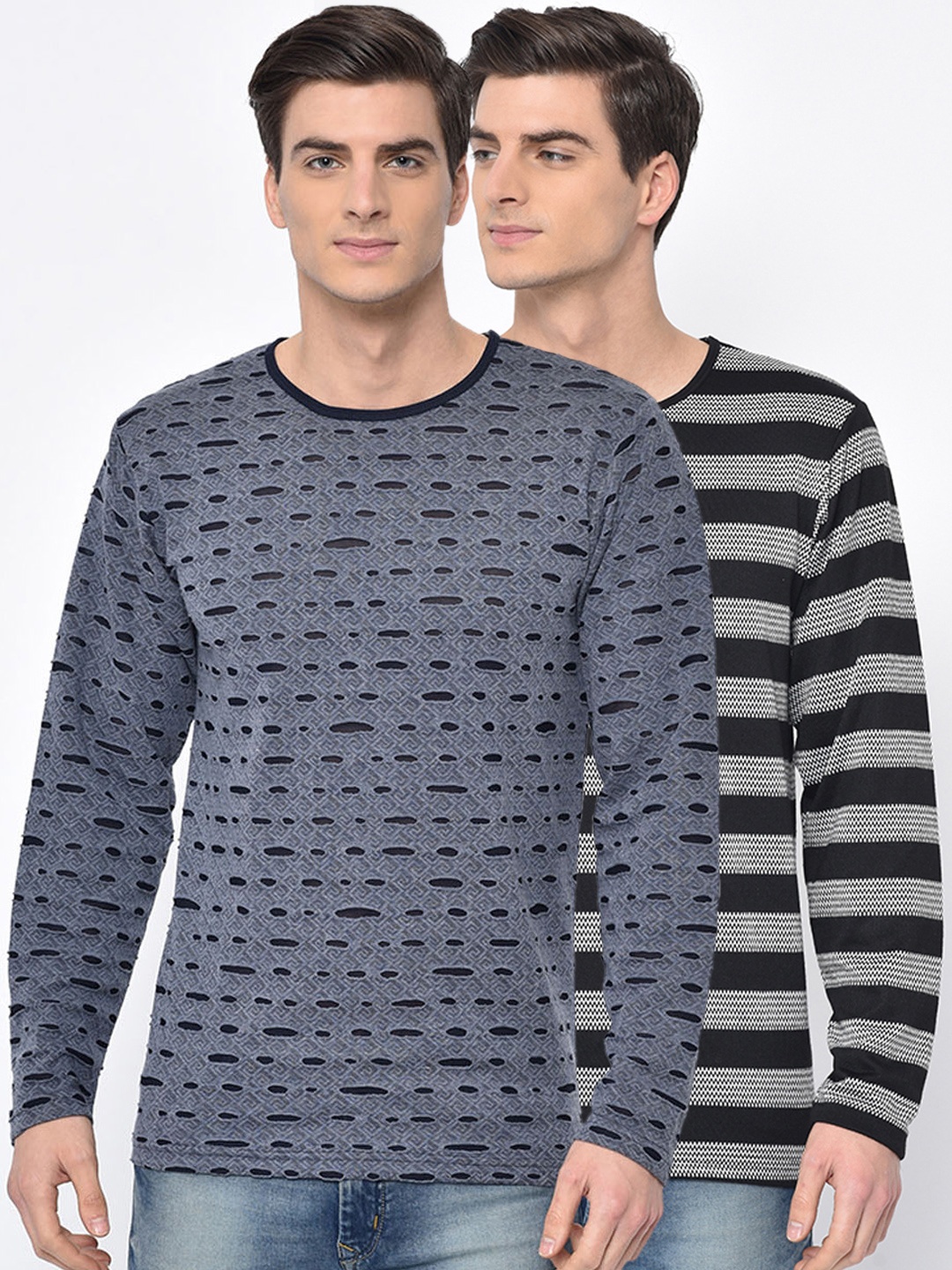 

VIMAL JONNEY Men Pack Of 2 Round Neck T-shirt, Multi