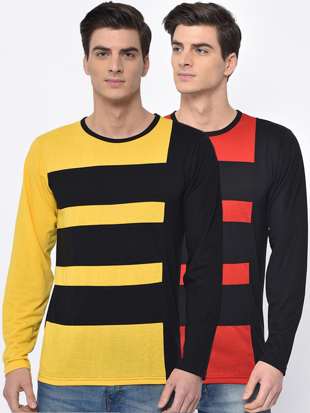 

VIMAL JONNEY Men Pack Of 2 Round Neck T-shirt, Multi