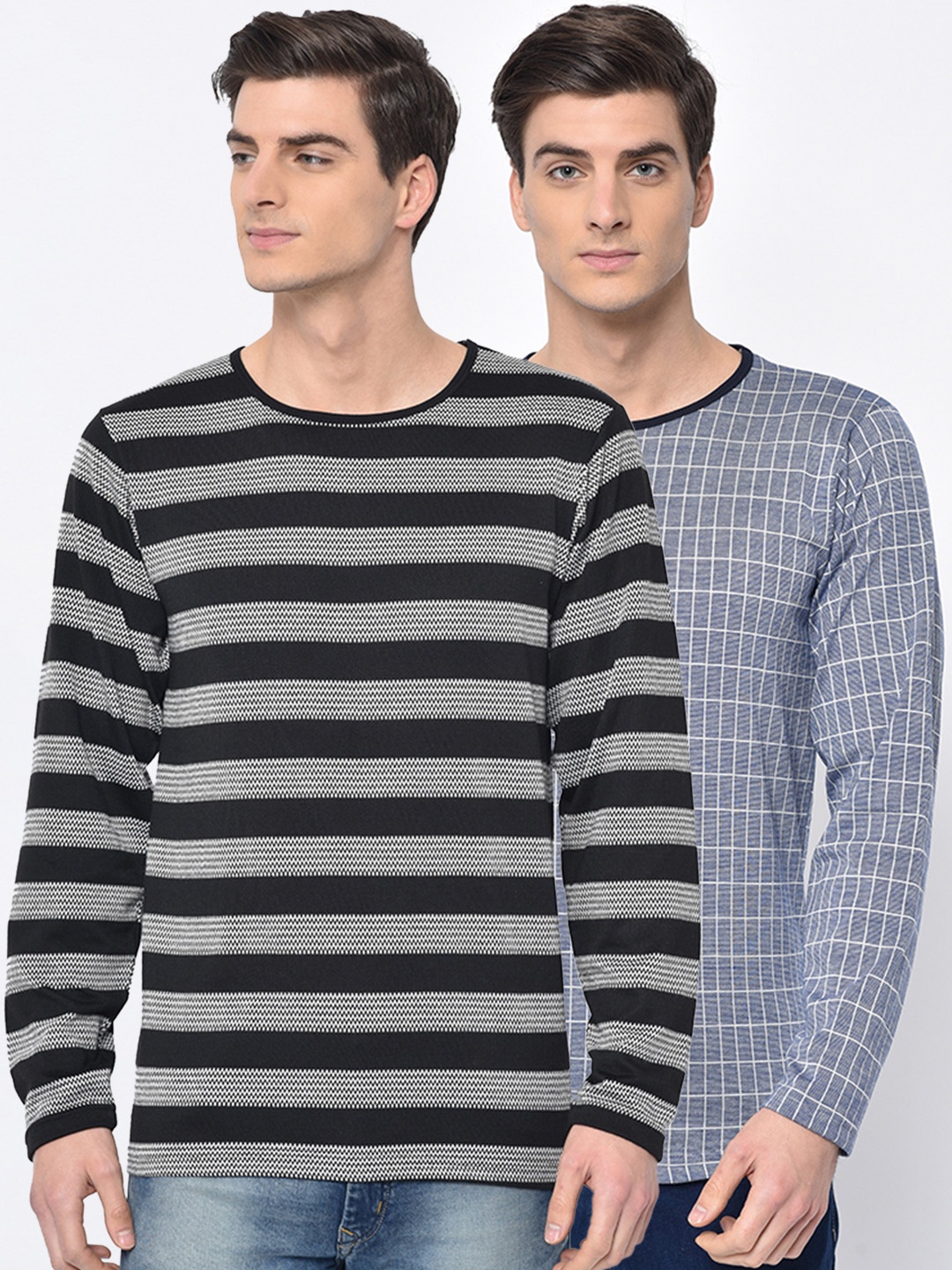 

VIMAL JONNEY Men Pack Of 2 Round Neck T-shirt, Multi