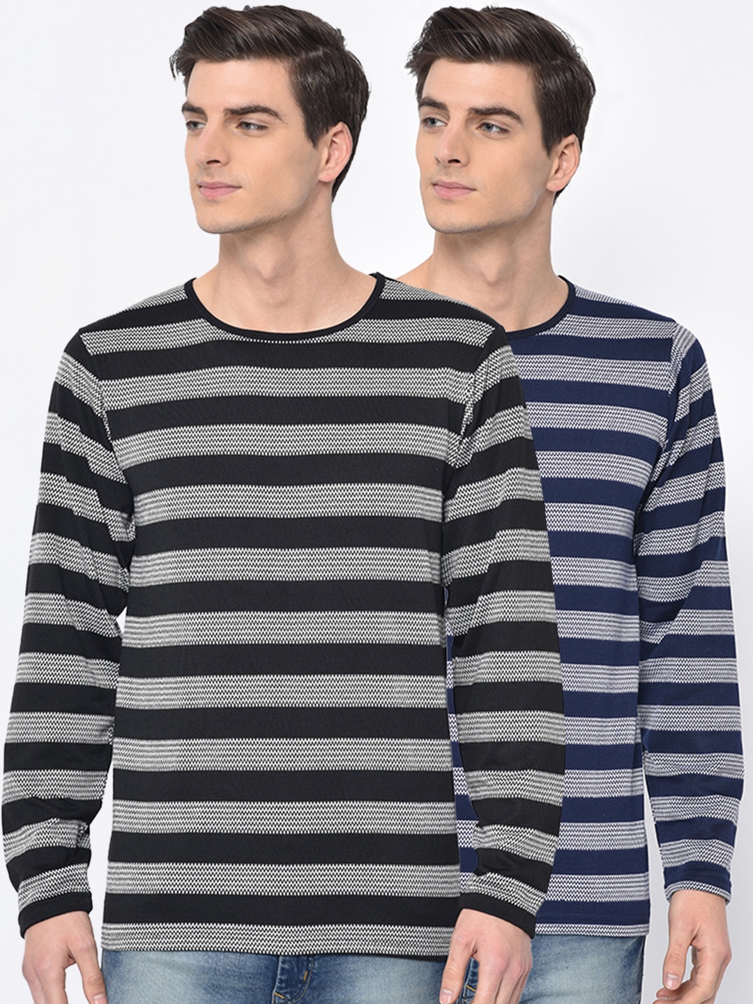 

MACK JONNEY Men Pack Of 2 Round Neck T-shirt, Multi