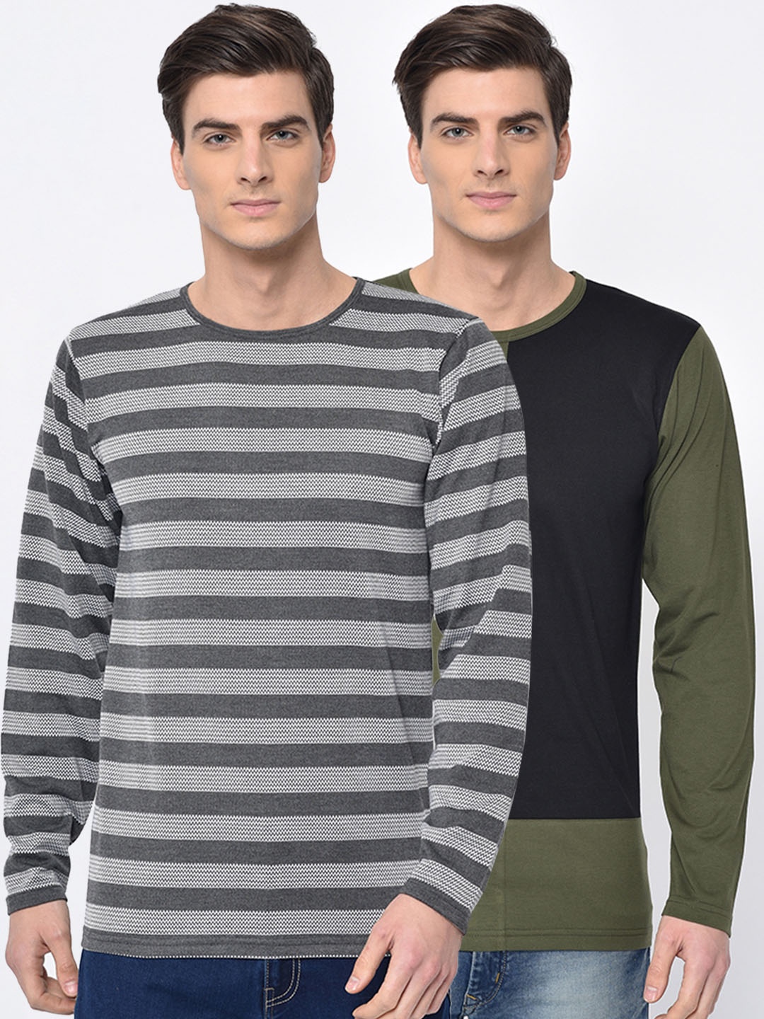 

VIMAL JONNEY Men Pack Of 2 Round Neck T-shirt, Multi