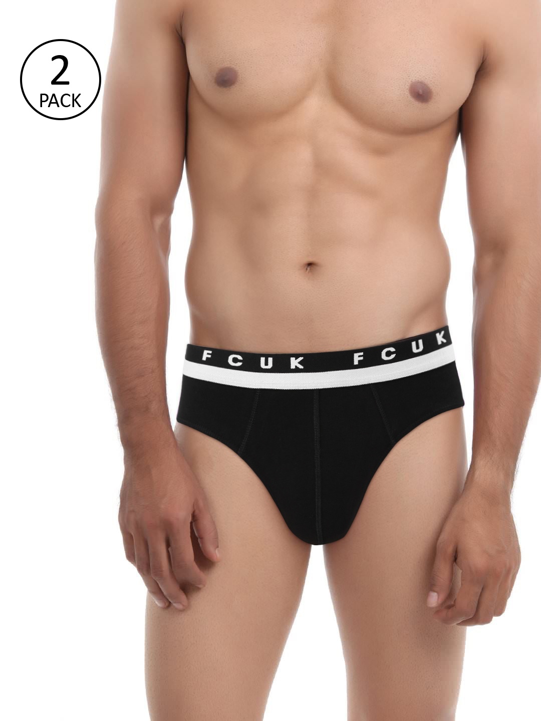 

FCUK Pack Of 2 Men Black Briefs