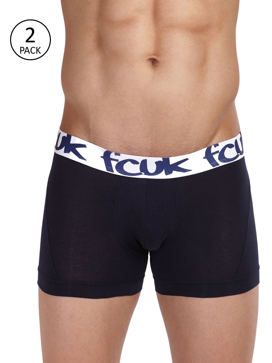 

FCUK Pack of 2 Navy Graffiti Trunks, Navy blue