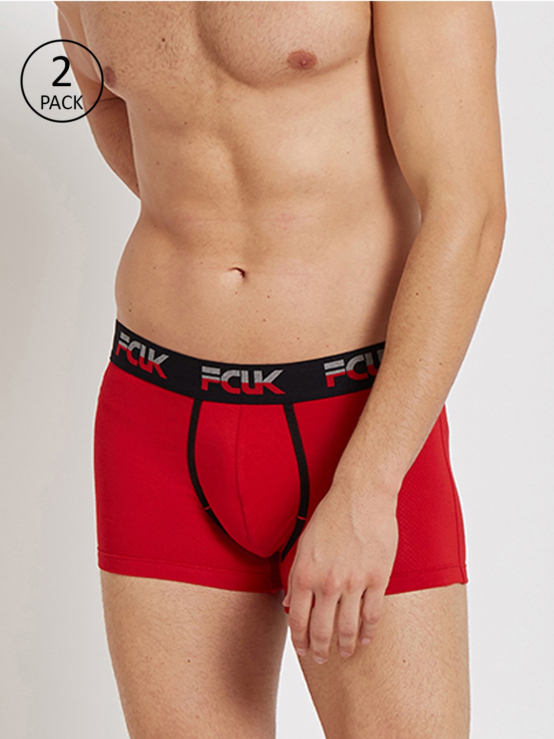 

FCUK Men Pack Of 2 Red ACTIVE Trunks