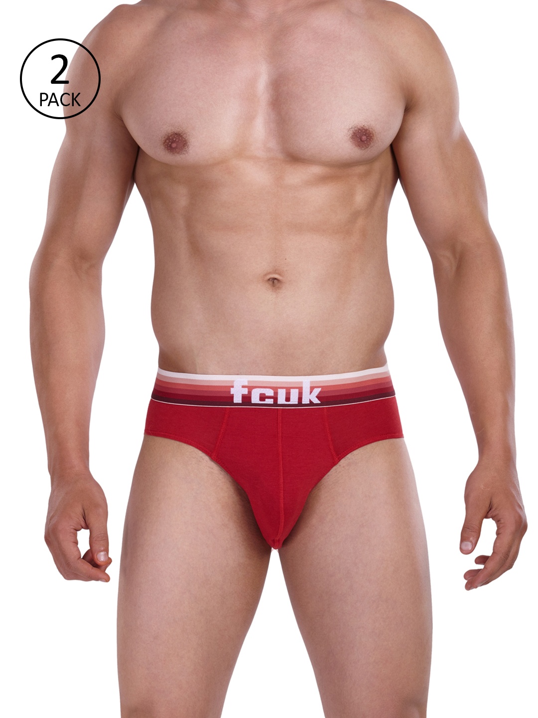 

FCUK Men Red Active Gradient Hip Briefs