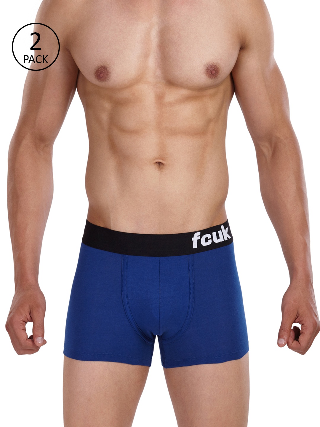 

FCUK Men Blue Pack of 2 Rebel Trunks