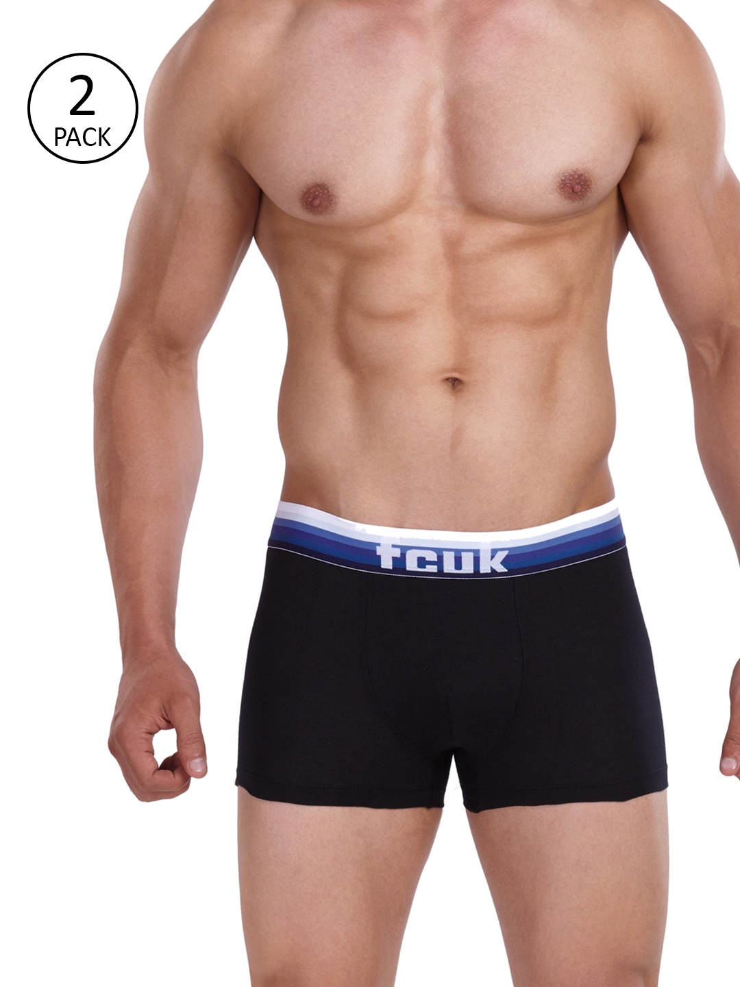 

FCUK Men Pack Of 2 Black Solid Trunks