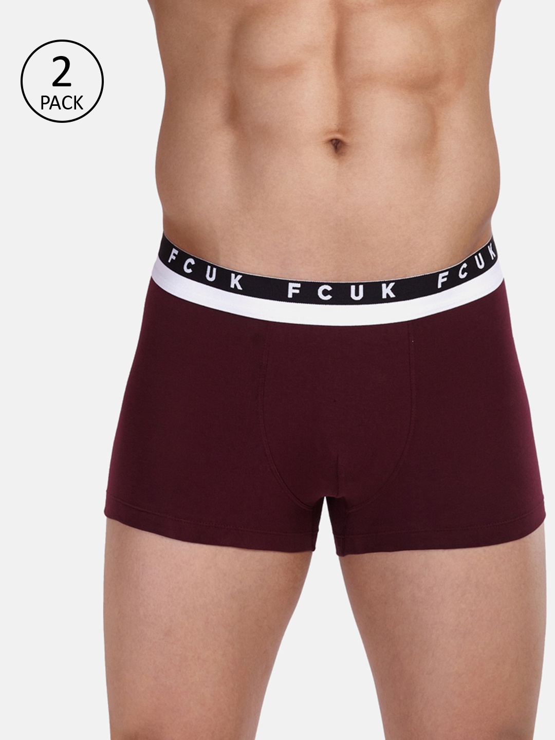 

FCUK Men Pack Of 2 Burgundy Marquee Trunks 1993224