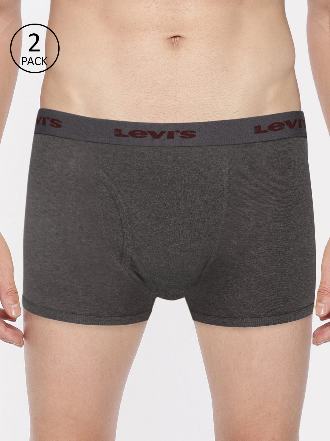 

Levis Men Pack of 2 Charcoal Grey Solid Trunks 9261053-2