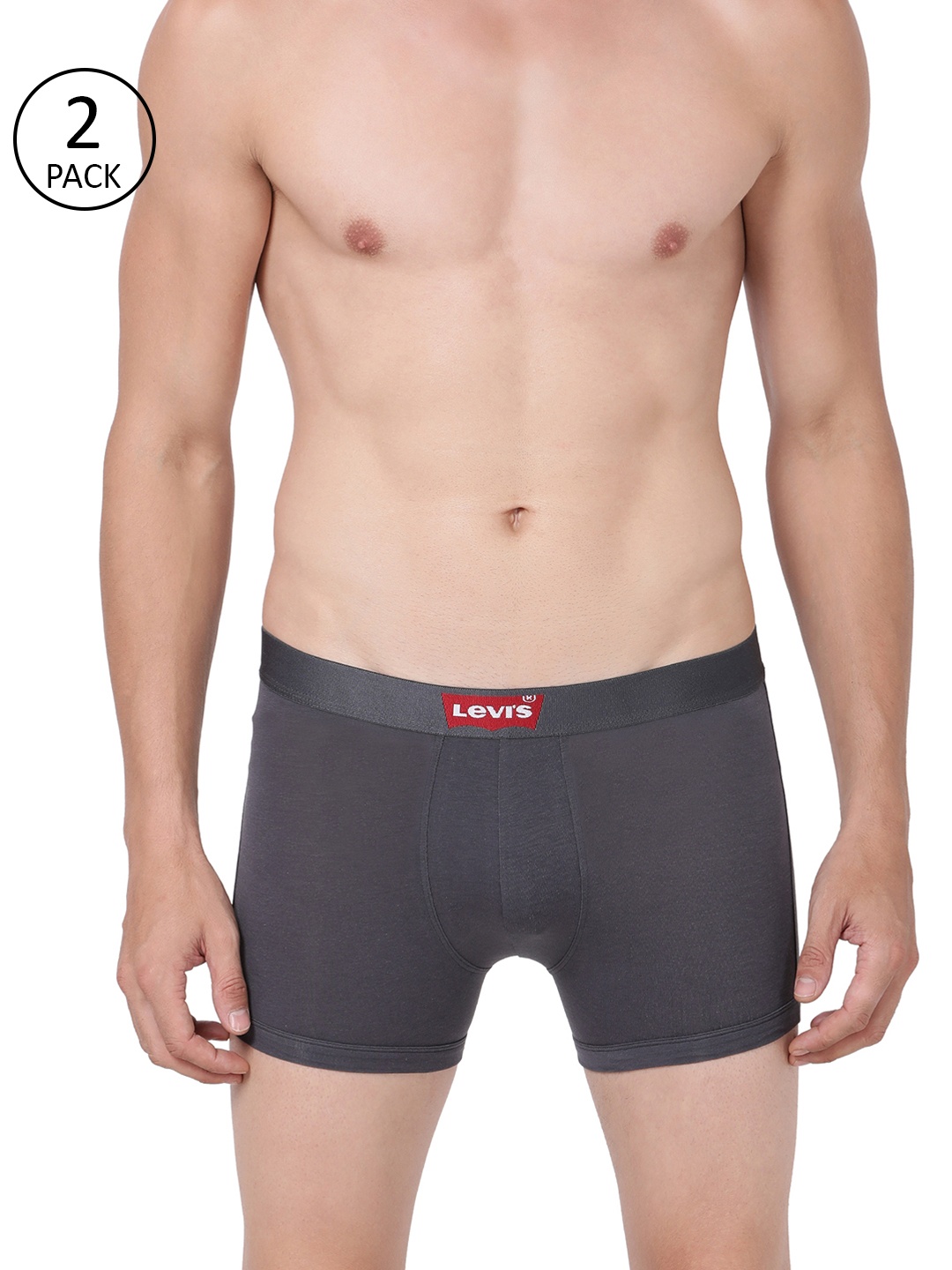 

Levis Men Pack of 2 Grey Solid Trunks 9261167-2