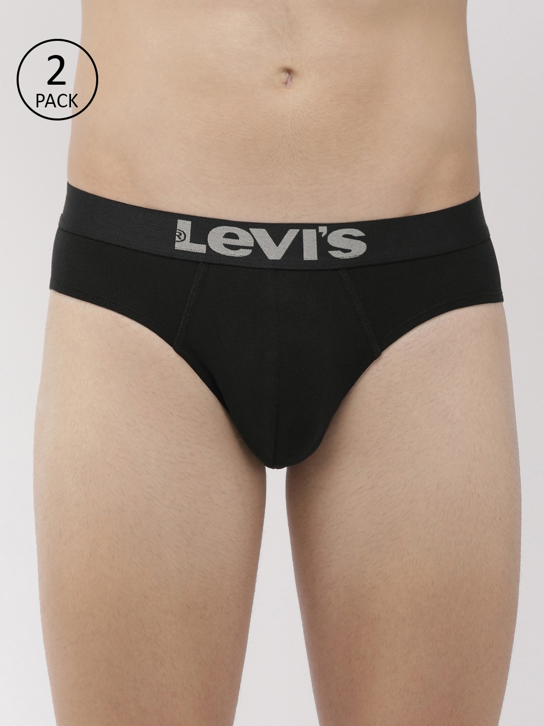 

Levis Men Pack of 2 Solid Briefs, Black