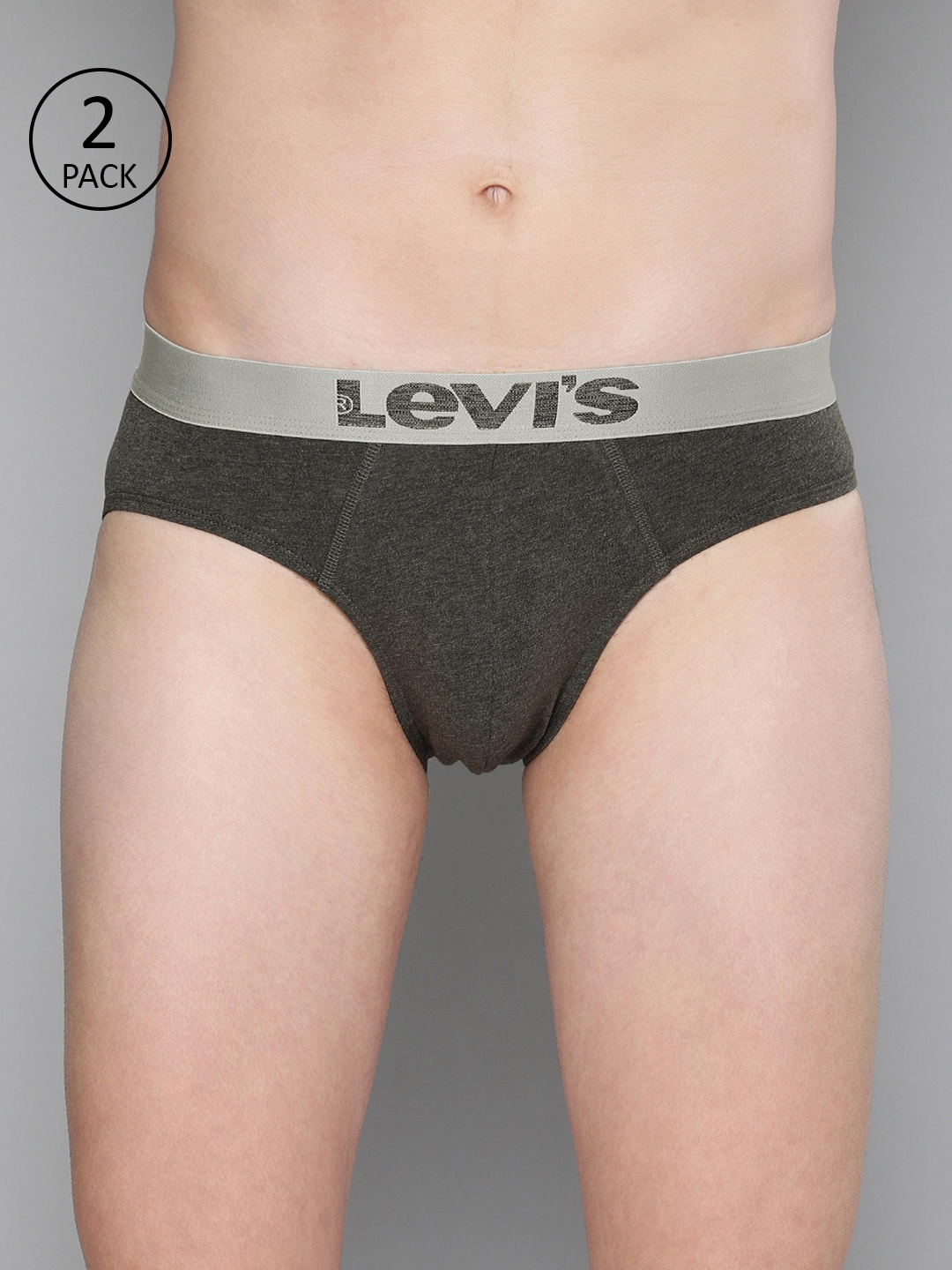 

Levis Men Pack of 2 Solid Briefs, Charcoal